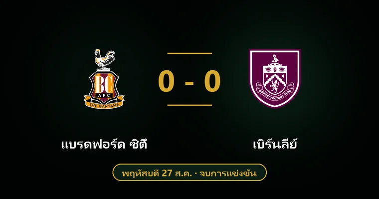 ปกบทวิเคราะห์ แบรดฟอร์ด ซิตี้ พบ เบิร์นลี่ย์