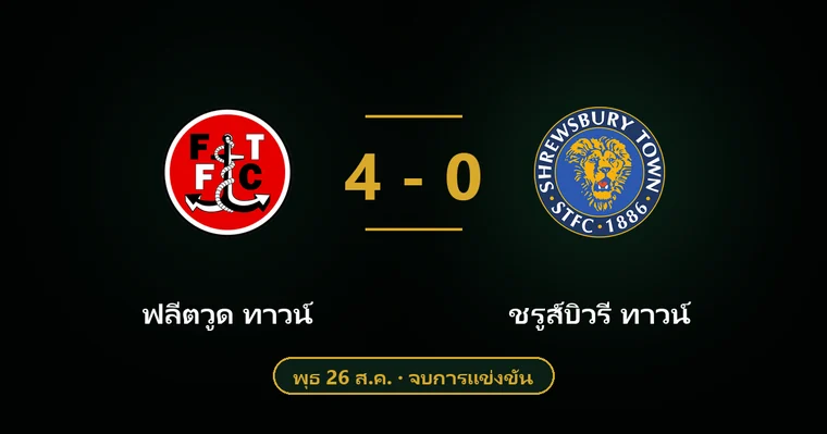 ปกบทวิเคราะห์ ฟลีตวูด ทาวน์ พบ ชรูส์บิวรี่ ทาวน์