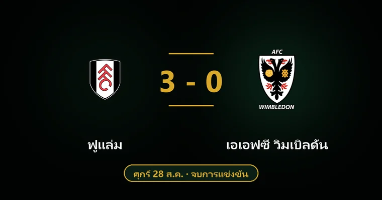 ปกบทวิเคราะห์ ฟูแล่ม พบ เอเอฟซี วิมเบิลดัน