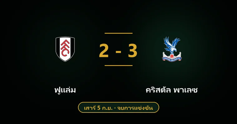 ปกบทวิเคราะห์ ฟูแล่ม พบ คริสตัล พาเลซ