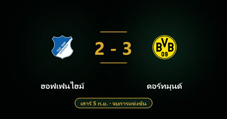 ปกบทวิเคราะห์ ฮอฟเฟ่นไฮม์ พบ ดอร์ทมุนด์