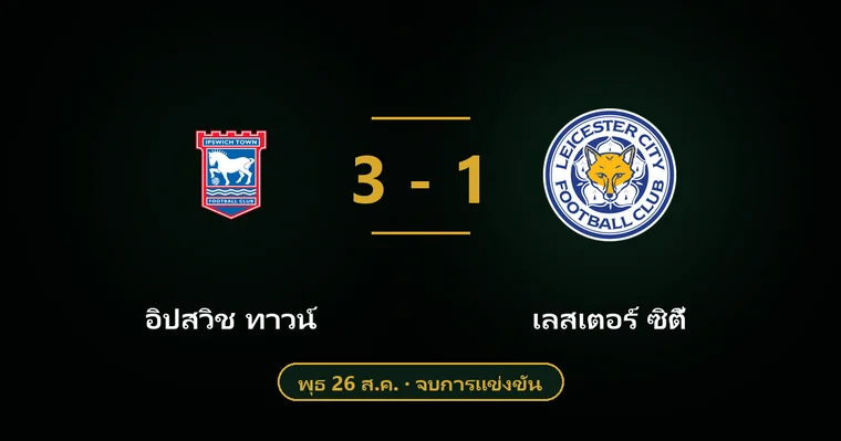 ปกบทวิเคราะห์ อิปสวิช ทาวน์ พบ เลสเตอร์ ซิตี้