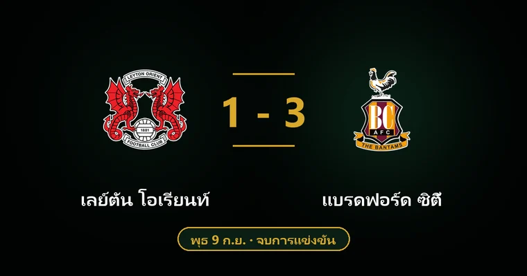 ปกบทวิเคราะห์ เลย์ตัน โอเรียนท์ พบ แบรดฟอร์ด ซิตี้